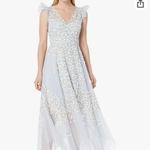 BCBGMAXAZRIA Blue with white floral dress